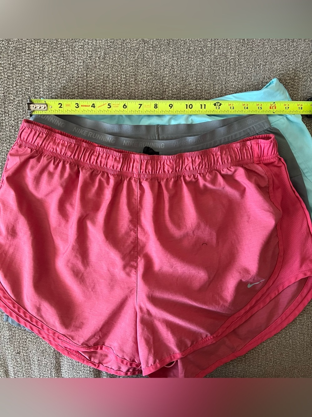 Nike Women's Running Shorts Trio - Coral, Gray, Mint - Picture 8 of 10